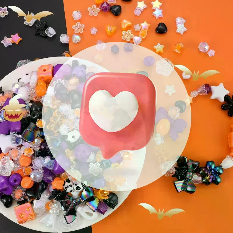 1 مجموعة ملحقات سلسلة هواتف المحمول 20 جرام/40 جرام هالوين/عيد الميلاد الاكريليك الخرز DIY بها بنفسك أساور يدوية صنع المجوهرات #3