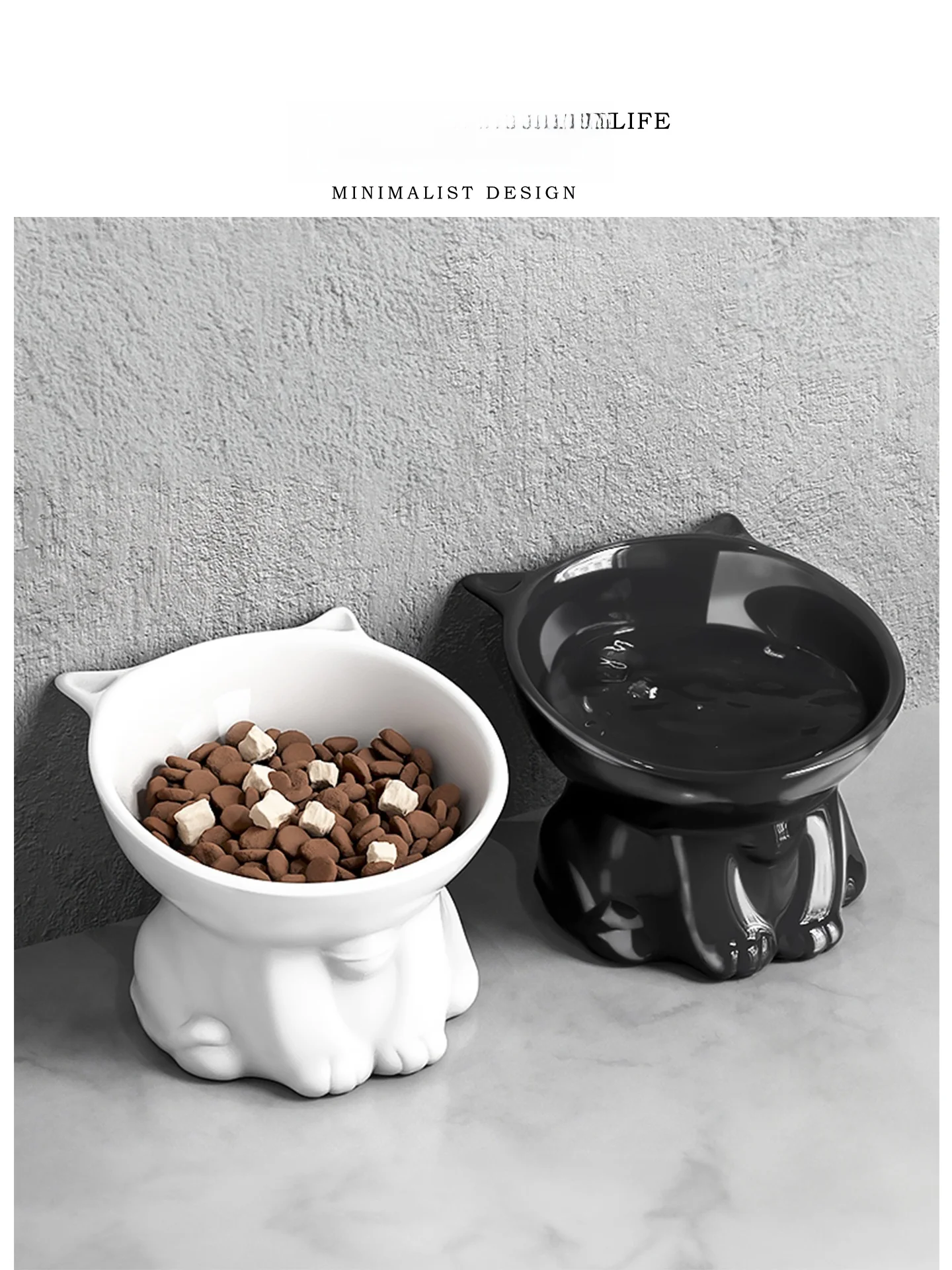 

Миска для еды Tlife Cerc на высоких ножках с наклонным краем, защита от заливания, черная, для домашних животных