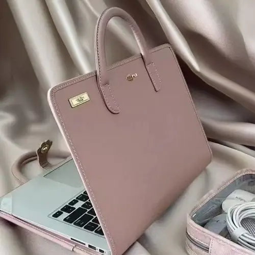 Imagen 1 del producto Bolsa para computadora y funda protectora para computadora, bolso para computadora portátil, estilo femenino rosa