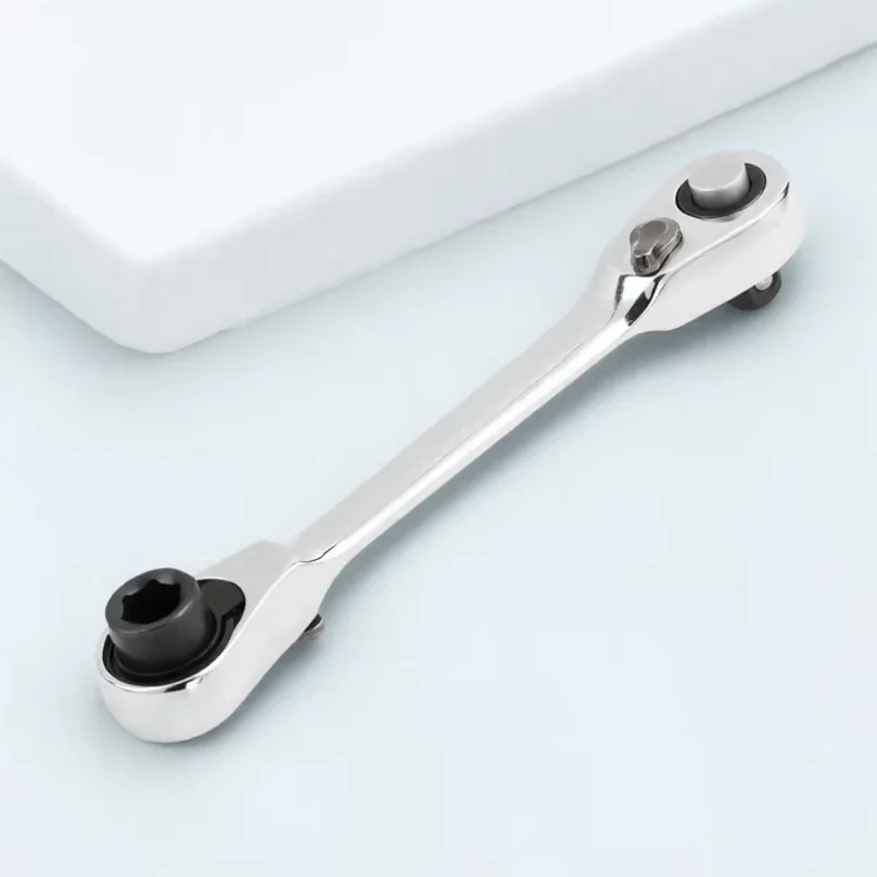 1/4 Inch Quick Change Slip Joint Wrench, Portable Double Ended Ratchet Wrench, High Hardness Anti-rust Anti-breakage Hand Tool