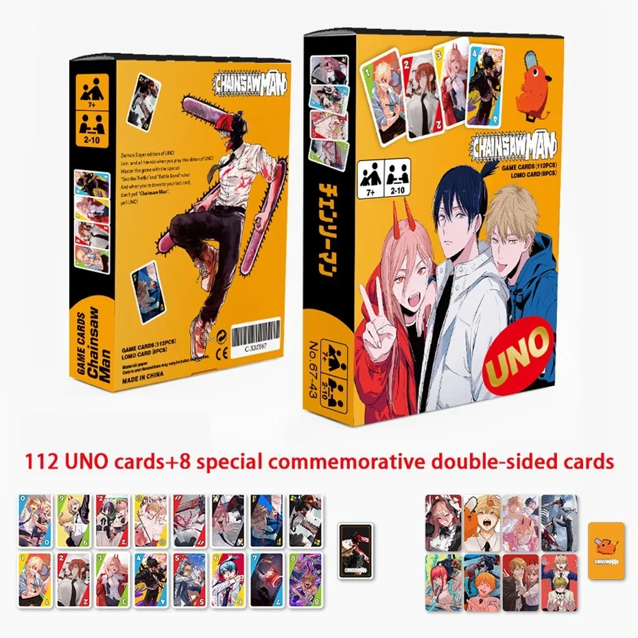 UNO One Piece NARUTO Spell Battle Chainsawman Card Game for Family Night Featuring Show Themed Graphics Kids Toys Playing Cards