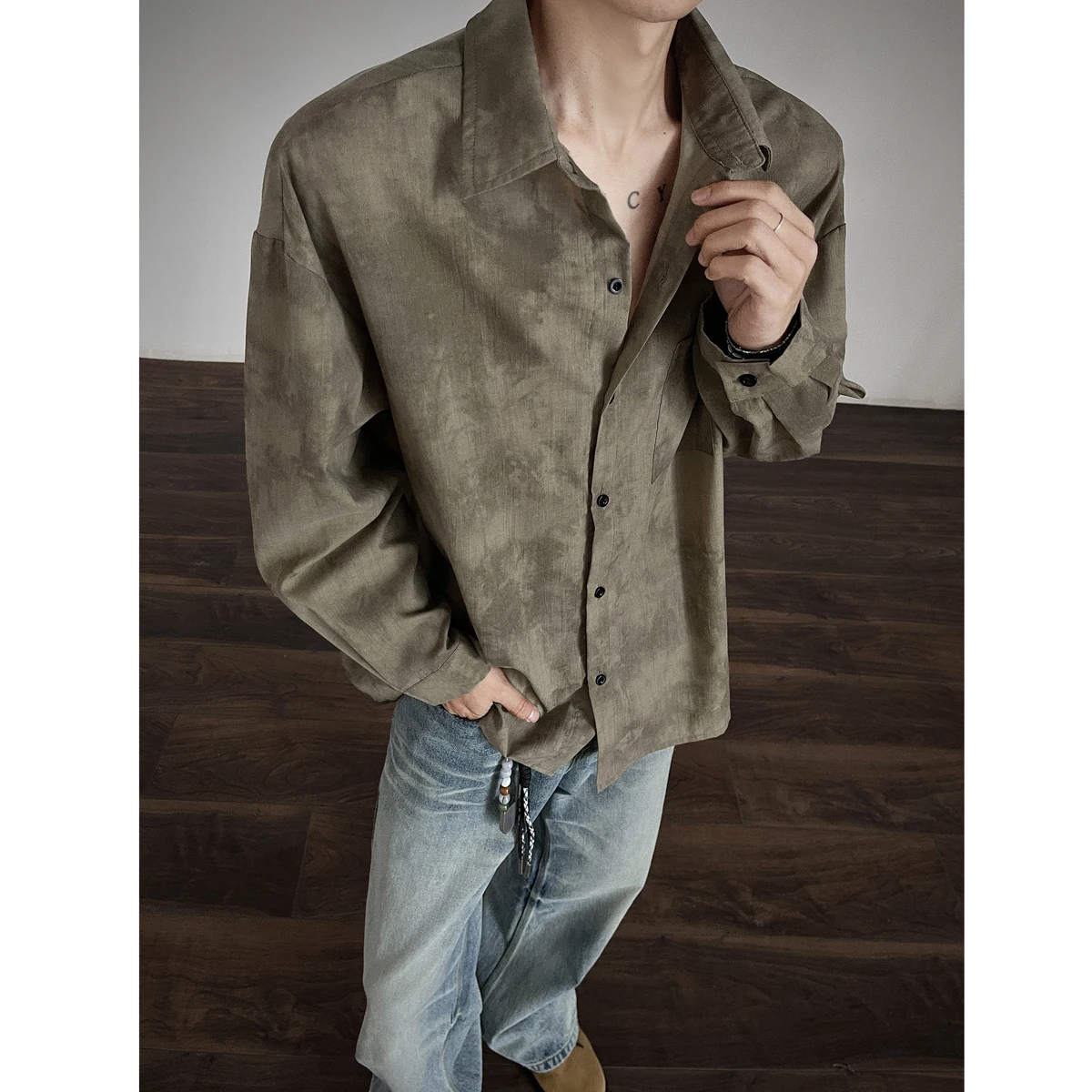 2026 Spring Tie Dye Long Sleeved Shirt Men Handsome Versatile Casual Shirt Loose Social Streetwear Party Shirts Men Clothing