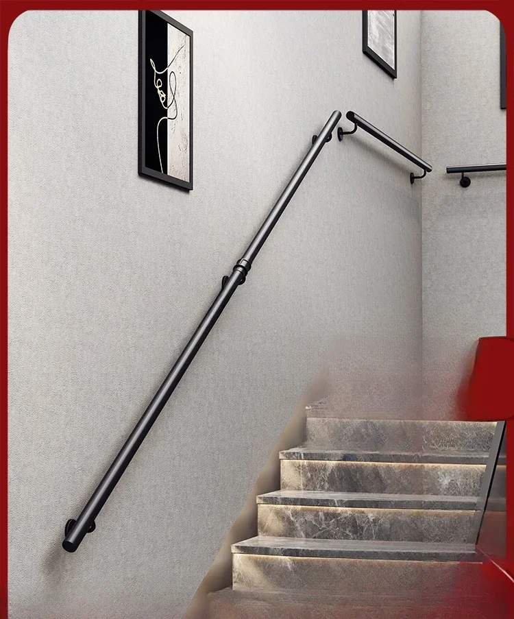 2024 iron staircase railings simple modern indoor outdoor railings against the wall home corridor antiskid escalators