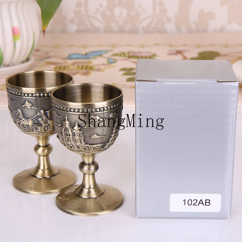 Imagen 6: Copa de Metal DSA para Baijiu, Copa para Licores, Copa Creativa para Vino, Juego de Copas para Vino