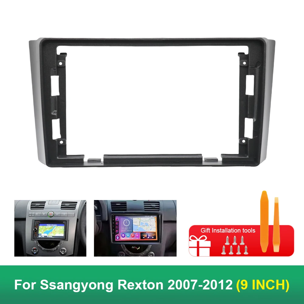 9 Inch Auto Frame Fascia Adapter Android Groot Scherm Audio Dash Montage Panel Kit Voor Ssangyong Rexton 2007-2012