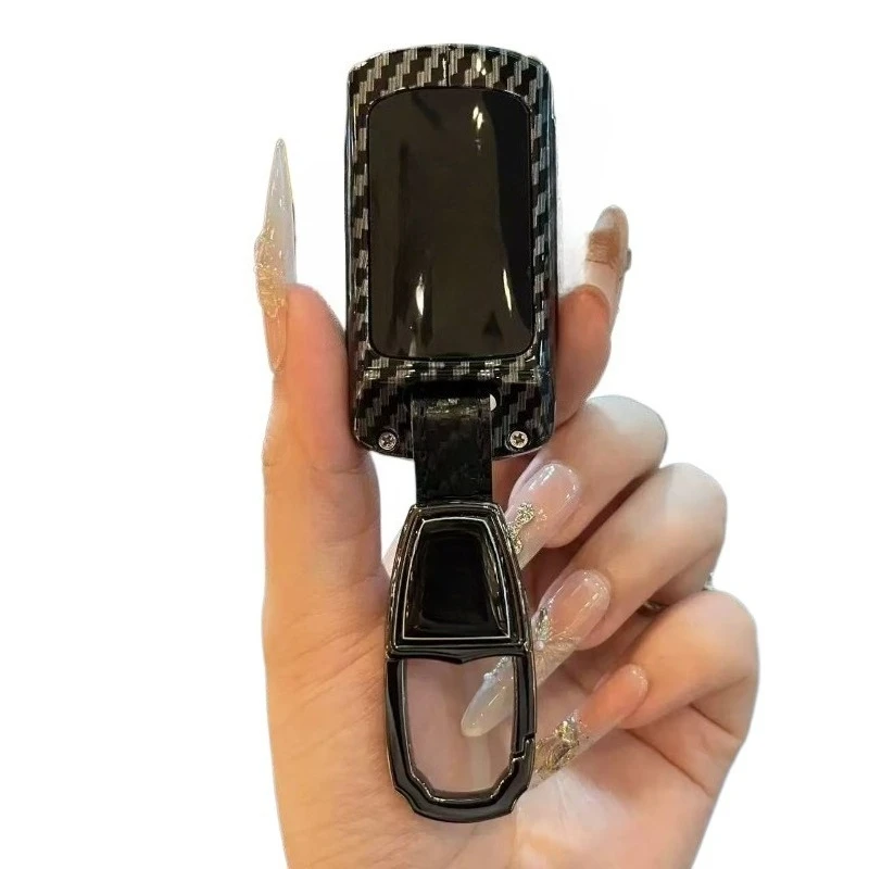 

Zinc Alloy Key Fob Cover for Yamaha NVX155/QBIX125/XMAX300/TMAX560, Heavy Duty Metal Protective KeyCase Shell with Keychain