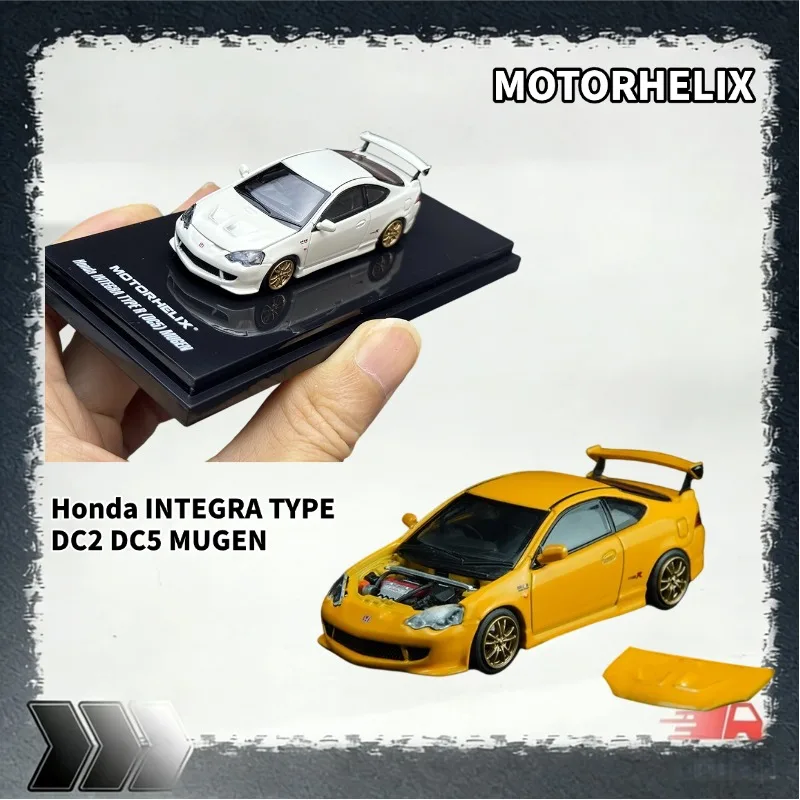 [In Stock] Motorhelix 1/64 Diecast Honda Integra Type‑R Mugen, Removable Hood & Engine Detail, Collectible Car Model With Base
