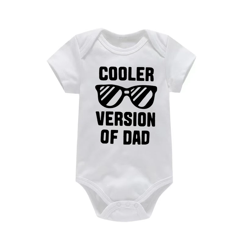 Funny Newborn Boys Girls Clothes Dad Letter Sunglasses Onesie Summer Casual Comfortable Crew Neck Baby Romper - view 4