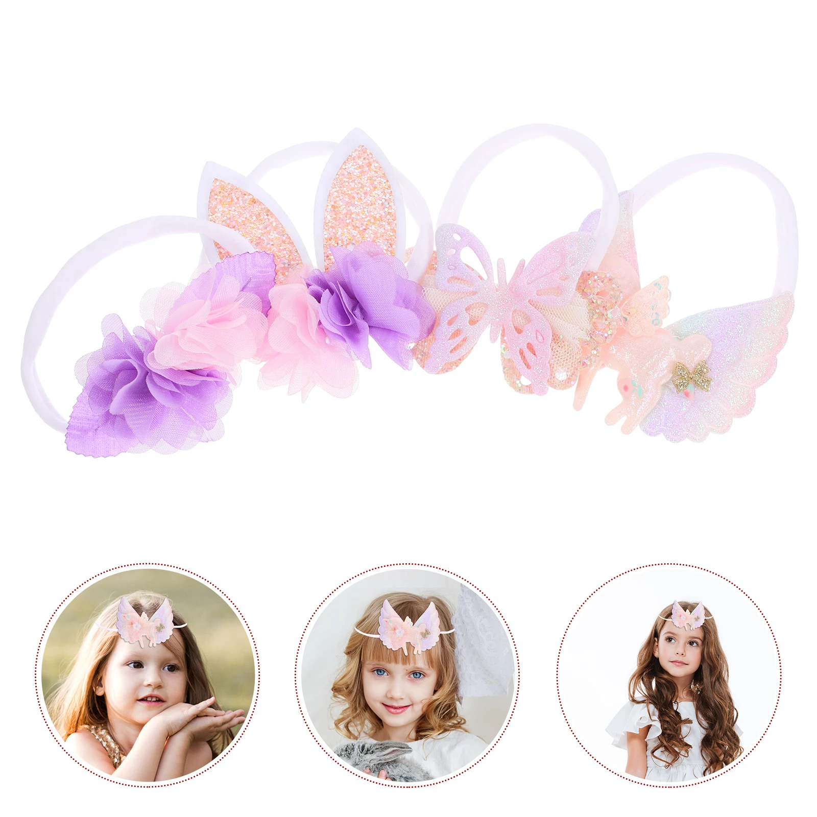 

Little Rabbit Ears Hairband Suits for Women Bunny Headbands Cute Girls Cloth Decorative Women's Unicorn Wing