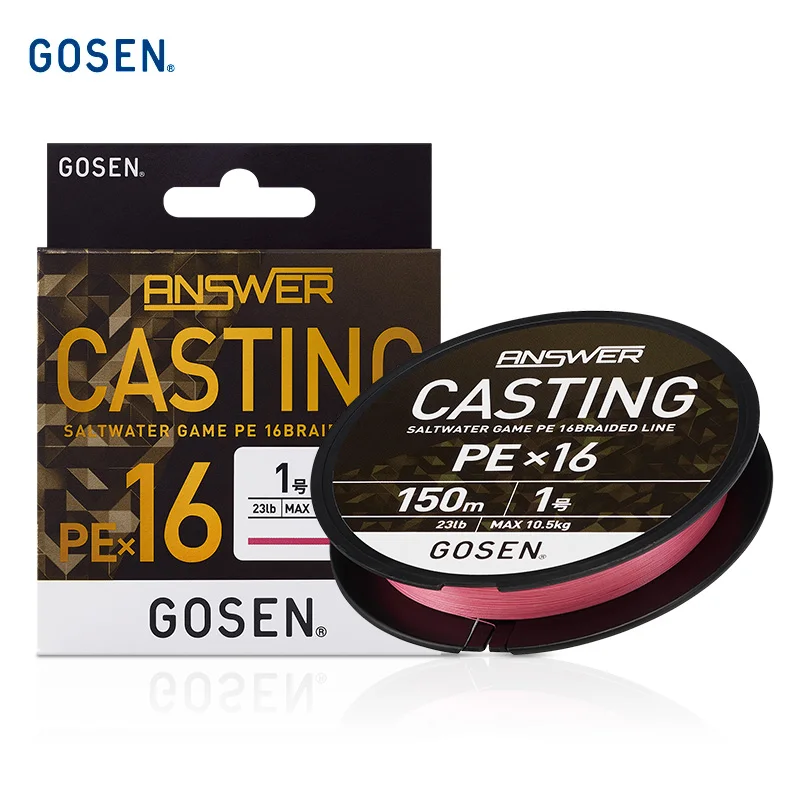 

Genuine GOSEN ANSWER CASTING PEX16 PE Line - Floating Super Thin for Fresh/Saltwater Bass/Tuna