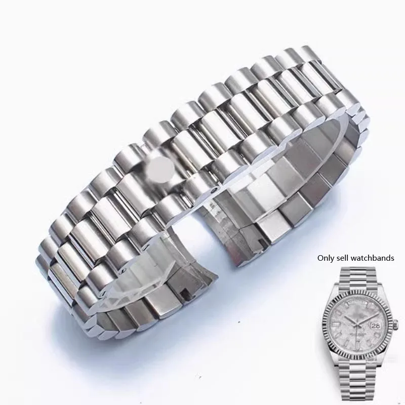 

Браслет из твердой нержавеющей стали 904, изогнутый конец, юбилейный ремешок для часов, браслет 20 мм, подходит для часов Rolex, аксессуары, ремешок