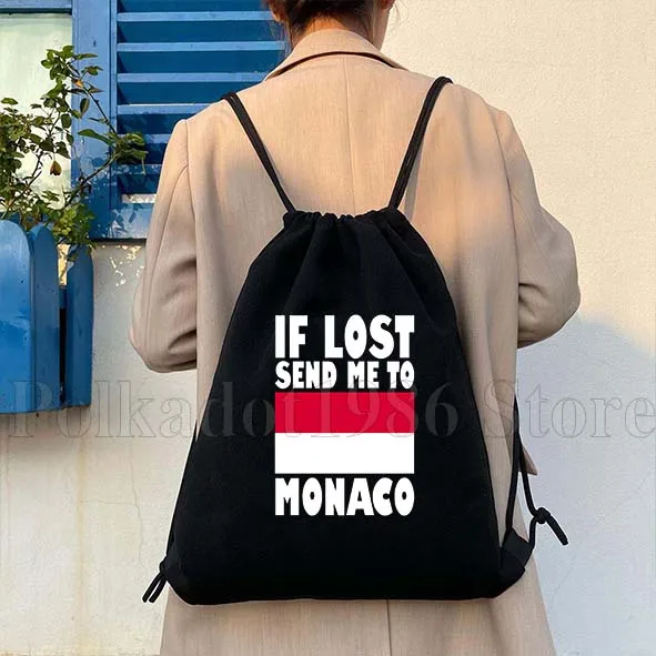 กระเป๋าผ้าแคนวาสแบบมีเชือกผูก ลายธงชาติโมนาโก สำหรับเดินทาง ของขวัญสั่งทำพิเศษ กระเป๋าเป้สะพายหลังสำหรับฟุตบอล กระเป๋าใส่ของสำหรับออกกำลังกาย กระเป๋าสำหรับเดินป่า เล่นกีฬา โยคะ