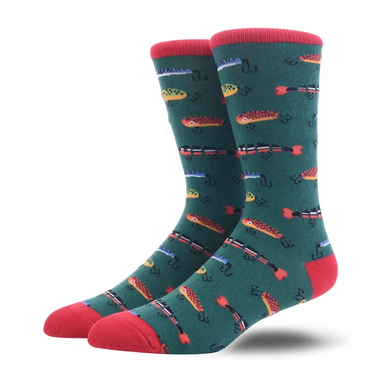 Cotton Happy Funny Socks Men Alien Planet Shark Crazy Design Sokken Unisex Novelty Dinosaur Crew Skateboard Calcetines Hombre