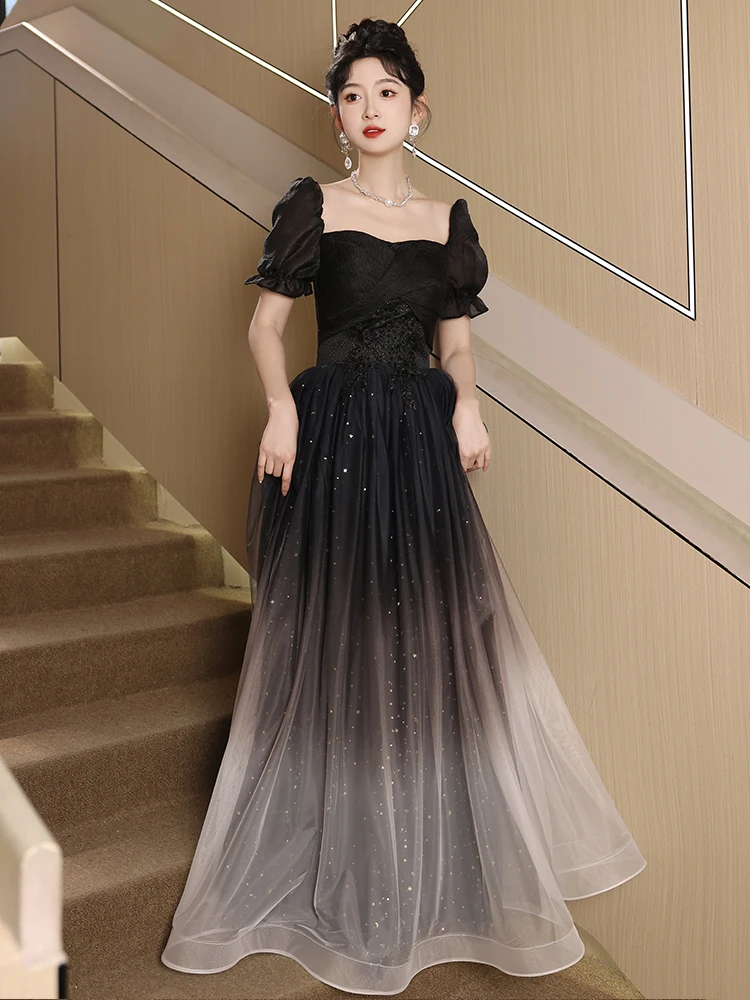 

Bla adient Evening Gown Women's Host Ele Luxury New 2025 ort Sve Long Dr for Adult Ceremony Art Exam