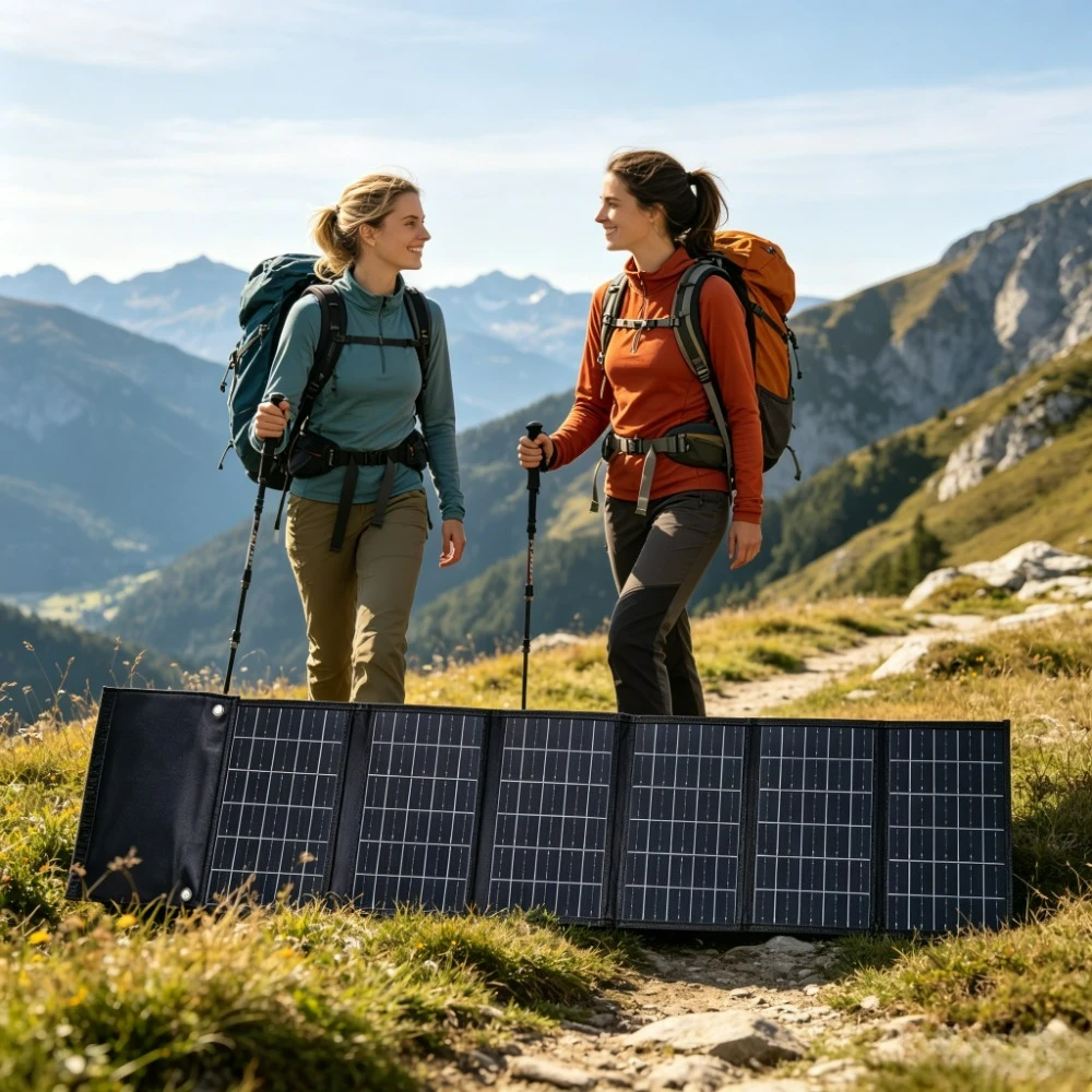 High Sun Absorption ETFE 50W 90W Foldable Solar Charger Portable Dual USB DC Output Waterproof Panel For Outdoor Camping Fishing