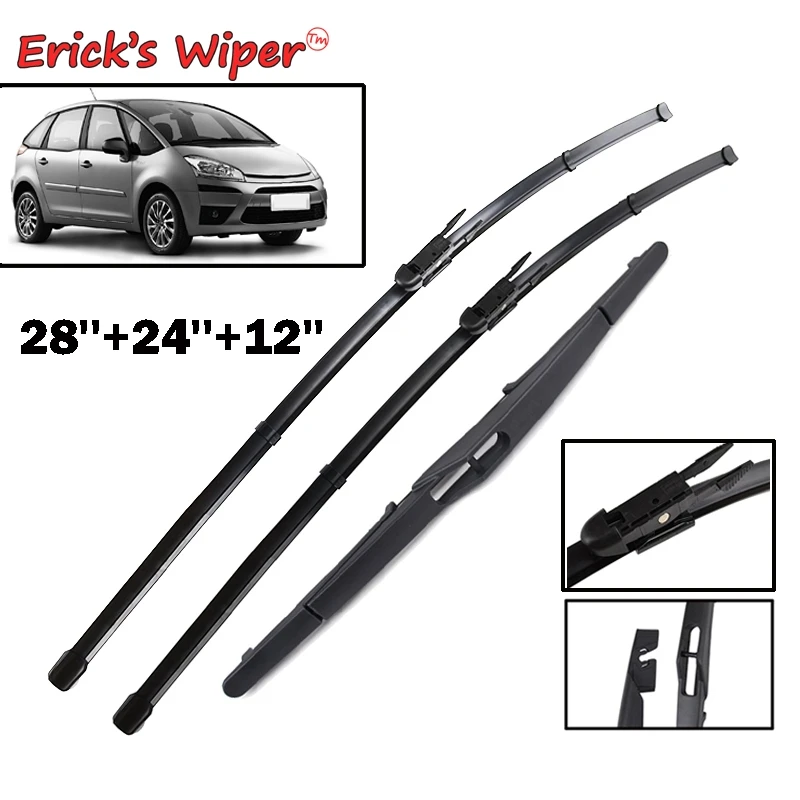 Erick's Wiper Front & Rear Wiper Blades Set For Citroen C4 MK1 Hatchback 5 Door 2004 - 2010 Windshield Windscreen 28