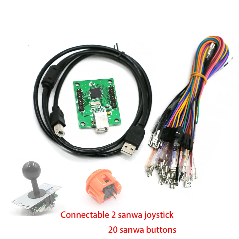 2 Players Arcade Joystick Controller for PS3 PC Raspberry Pi