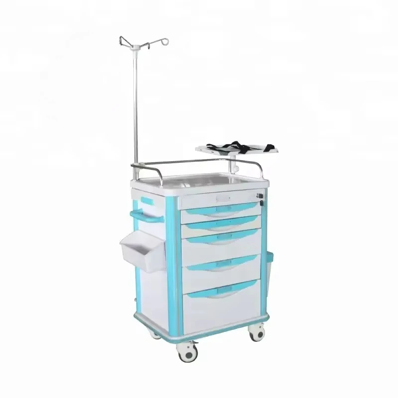 

Medical Medicine Trolley Hospital Furniture With Wheels ABS And Metal Material Emergency Vehicle For Medical Use