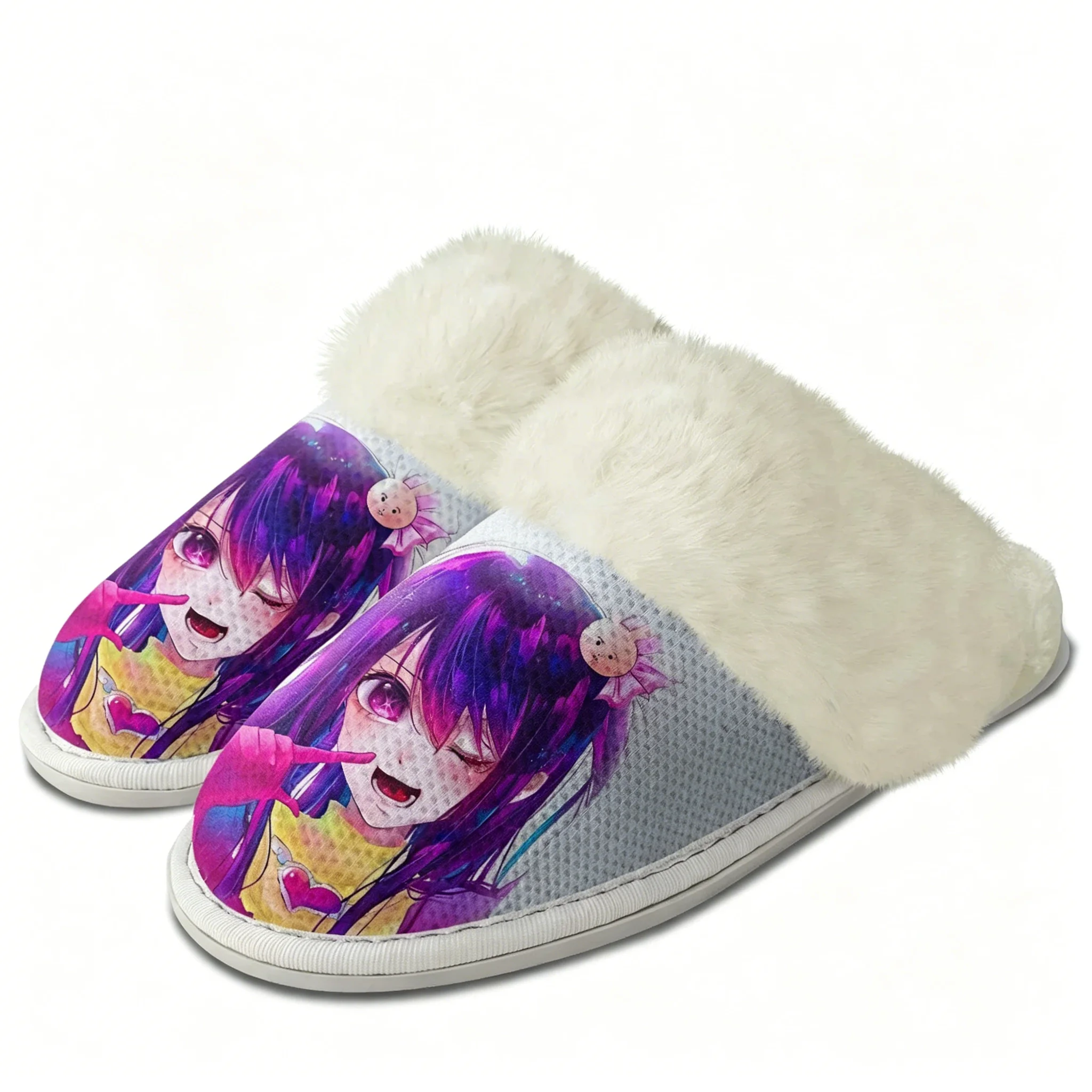 Oshi No Ko Plush Slippers Anime Men Women Teenager Cotton Shoes Home Bedroom Keep Warm Slipper Thermal Lightweight Custom Shoes