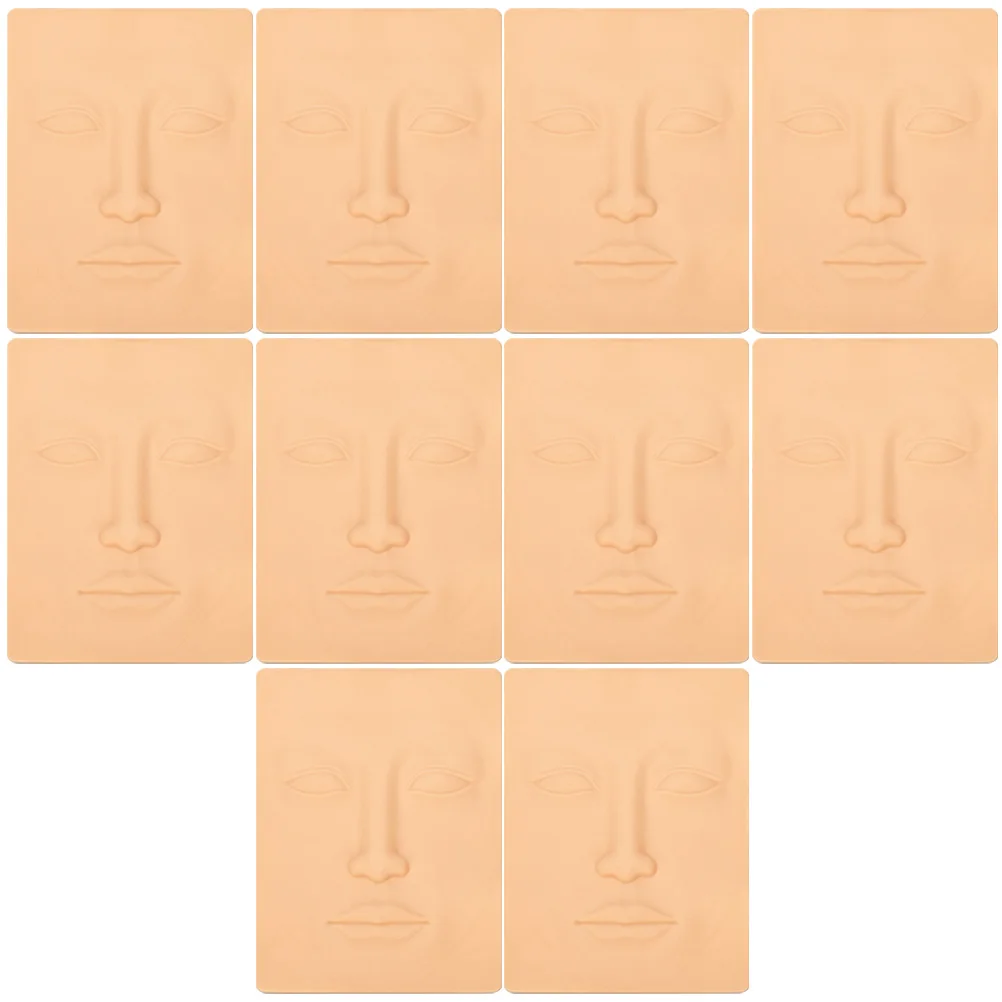 

10 Pcs Face Tattoo Practice Tattooing Mold Silicone Makeup Three-dimensional Exercise Skin