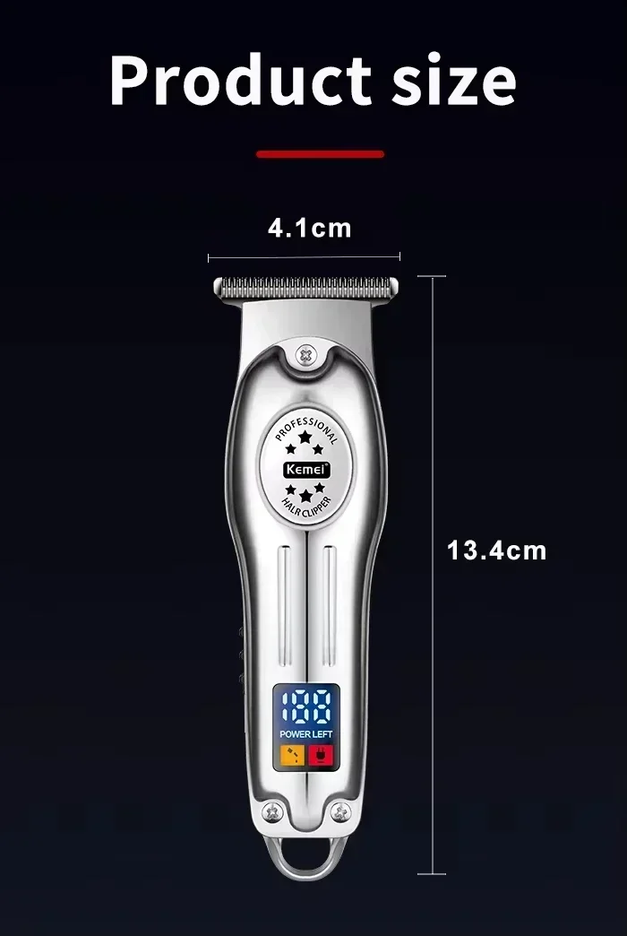 Kemei KM-678 KM-2024 KM-2628 Professionelle elektrische Haarschneidemaschine Bartschneidemaschine wiederaufladbare Herrenrasierer Haarschneider Kit – Detail 19