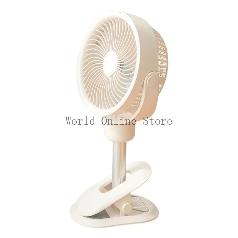

USB Charging Oscillating Desk Fan Portable Telescopic Floor Fan with LED Light 87HC