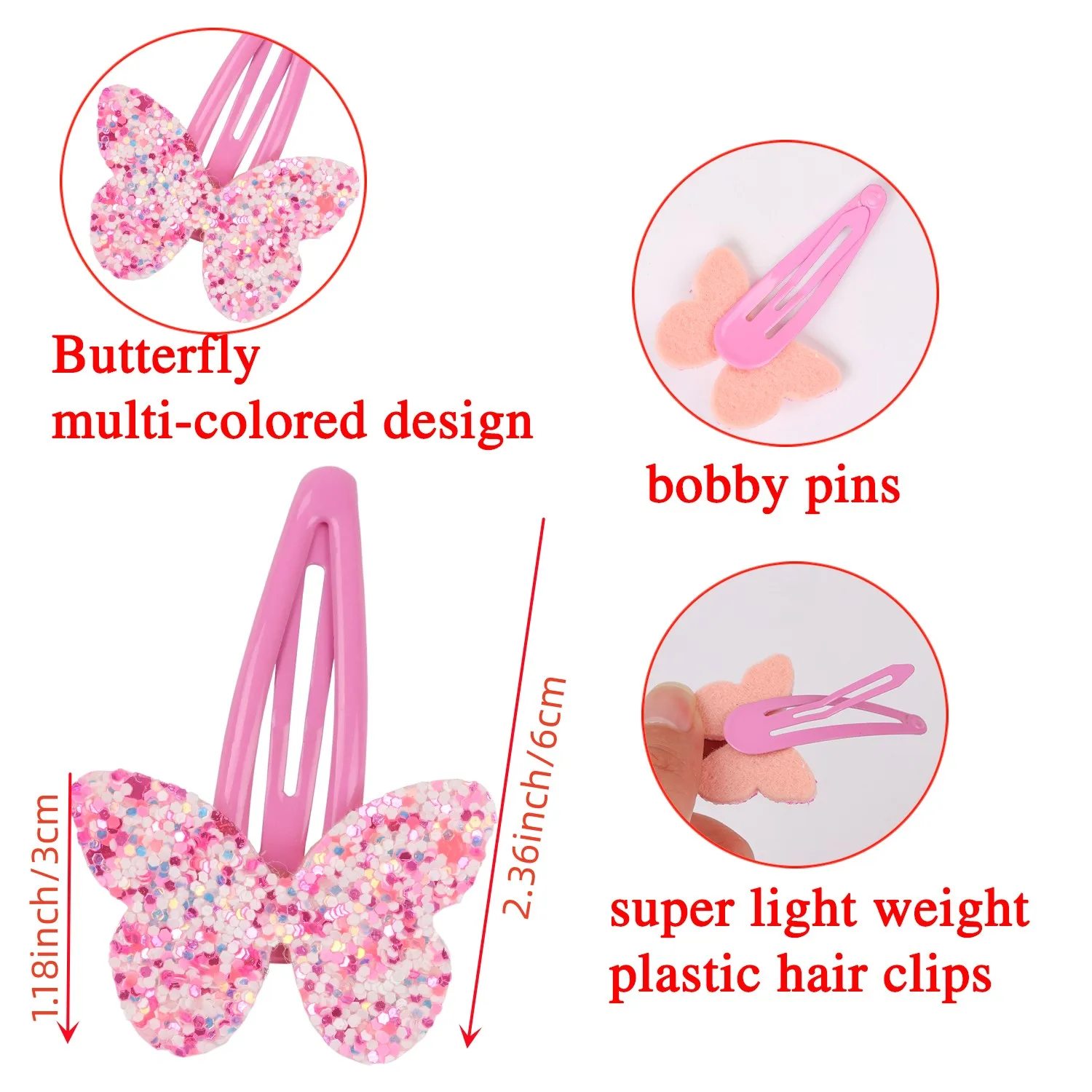 2/10pcs Star Star Hair Clips Cute Children Girls Hairpins Candy Colors Glitter Star Hairclips Kids Barrettes Hair Accessories