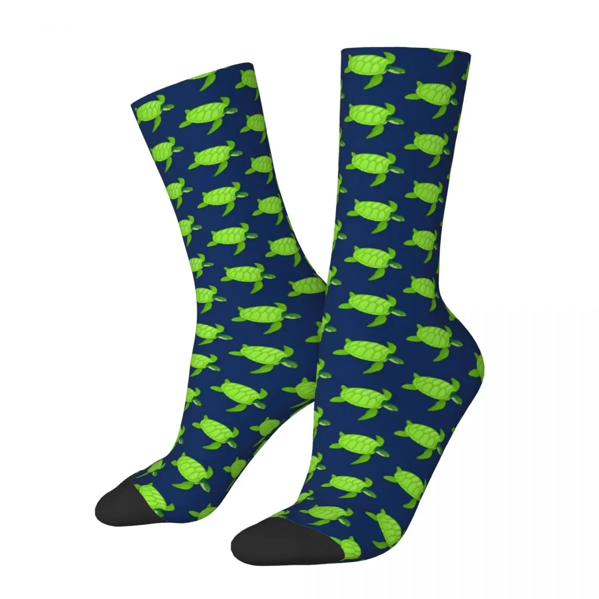 Green Sea Turtle Stockings Cute Animal Print Design Casual Socks Autumn Anti Bacterial Socks Men Outdoor Sports Warm Soft Socks