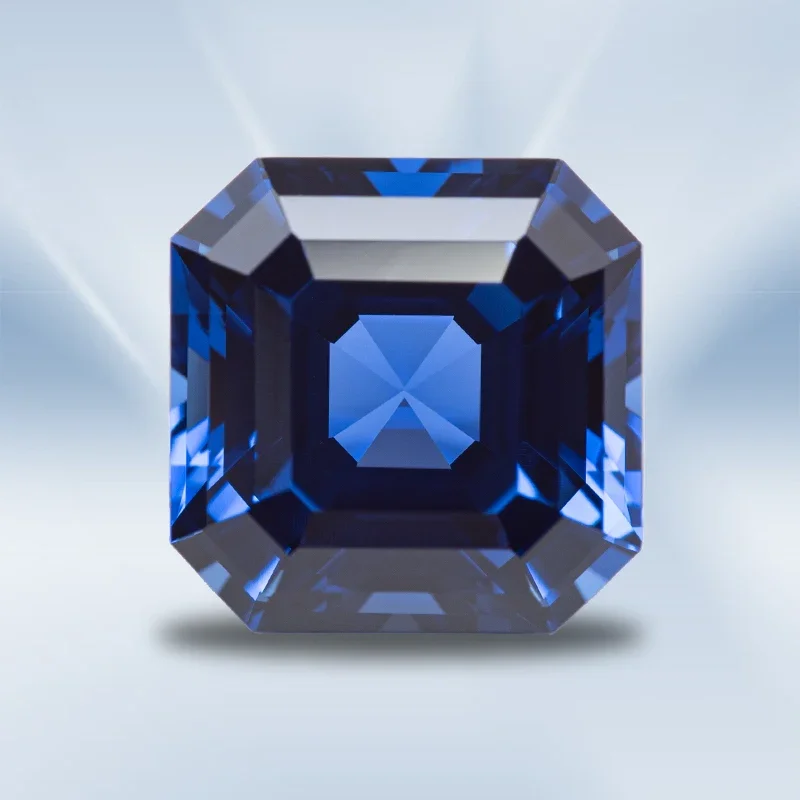 

Lab Grown Sapphire Square Asscher Cut Royal Blue Color VVS1 Selectable AGL Certificate Charms DIY for Jewelry Making Material