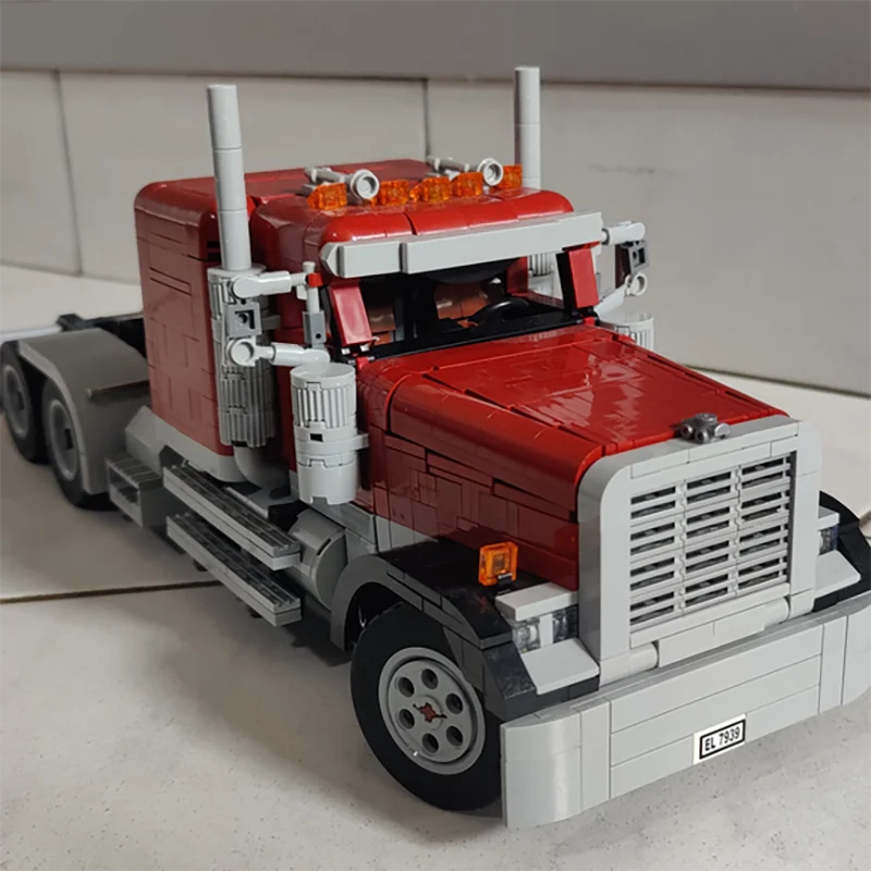 Vrachtwagenmodel Moc Bouwstenen Vrachtwagen - Freightliner Modeltechnologie Modulaire blokken Geschenken Street View Speelgoed DlY Sets Montage