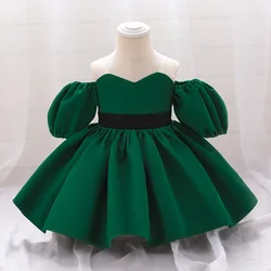 Christmas Dress For Girls 1st Toddler Kid Baby Party Princess Gown Formal Clothes Green Santa New Years Costume Christening