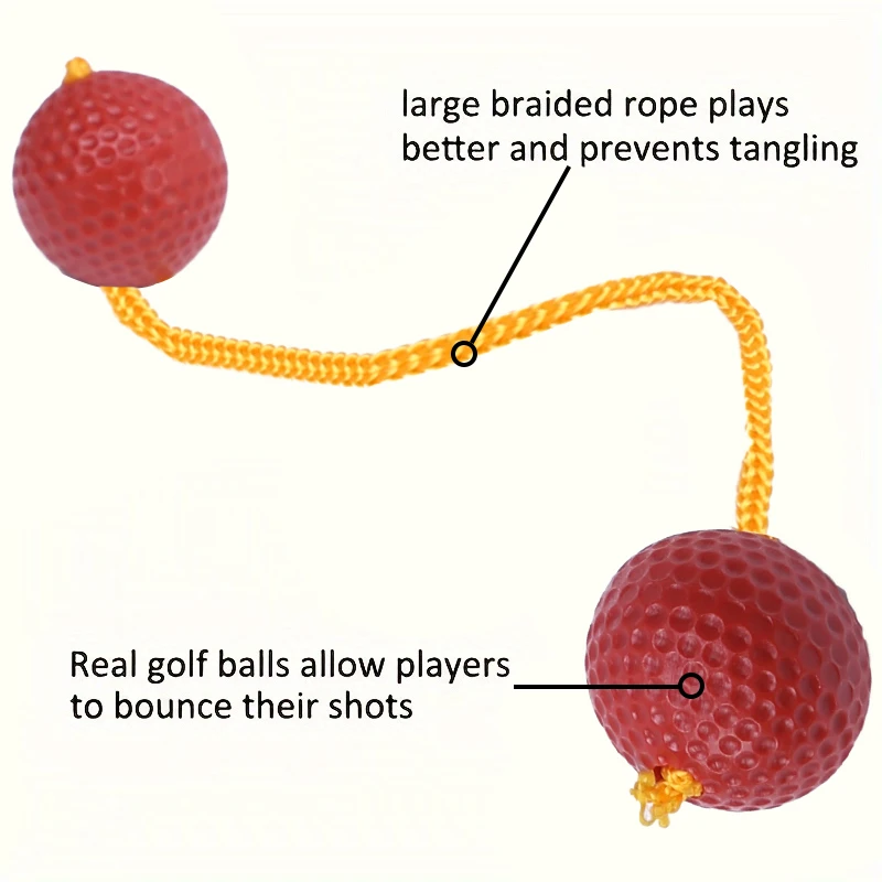 1 Juego de 6 bolas de cuerda de Golf, bolas de escalera, juego de lanzamiento, bolas de cuerda