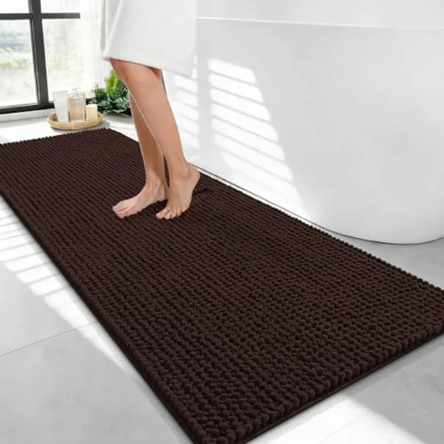 

Thick Bathroom Runner Rugs 47x24 Extra Soft Absorbent Chenille Bath Rugs Rubber Backing Machine Wash Dry Long Bath Mats for Bat