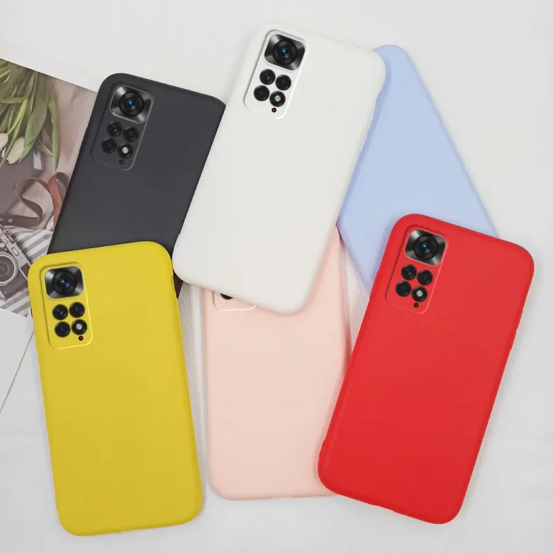 TPU Case For Xiaomi Redmi Note 11S Case Back Cover Silicone Soft Yellow Pink Purple Red For Xiomi Redmi Note 11 4G Phone Funda