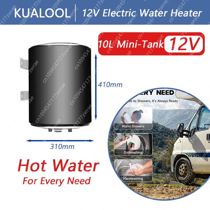 

10L Electric Mini-Tank Water Heater 12V Hot Water for Shower Quick and Easy Installation Compact RV Design or Floor Mounting
