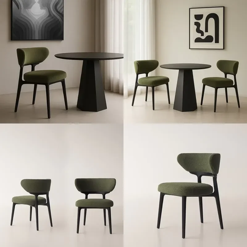 Nordic Modern Solid Wood Single Chair with Backrest for Household Dining Room Living Room High End Small Apartment Furniture