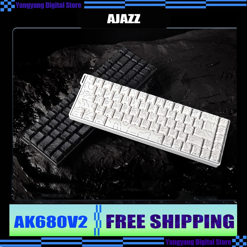 

AJAZZ AK680 V2 Клавиатура с магнитным переключателем для киберспорта Проводная клавиатура 8K Скорость покатания 128K Скорость сканирования Клавиатура Позиционирующая пластина из алюминиевого сплава