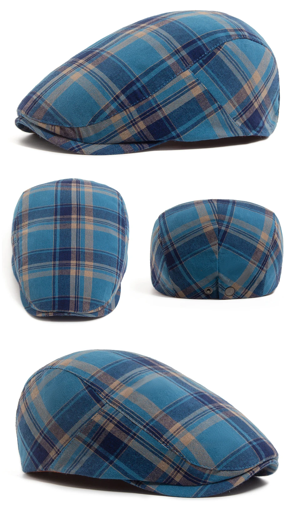 Dünne Plaid Baskenmütze Frauen Männer Mode Vintage Visier Hut Casual Weibliche Newsboy Caps Retro Flache Kappe Für Sommer Frühling Herbst Neue – Detail 5