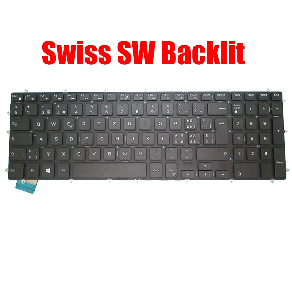 

Backlit Swiss SW Keyboard For DELL For Inspiron 5565 5567 5570 5575 5583 5770 5775 7566 7567 7577 5765 5767 7773 7778 7779 7786