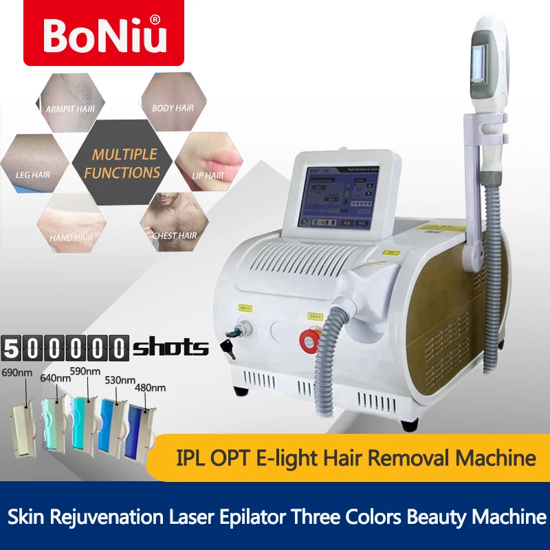 

Portable 500000 Shots IPL OPT E-light Hair Removal Machine Skin Rejuvenation Technology Painless Laser Epilator Beauty Salon