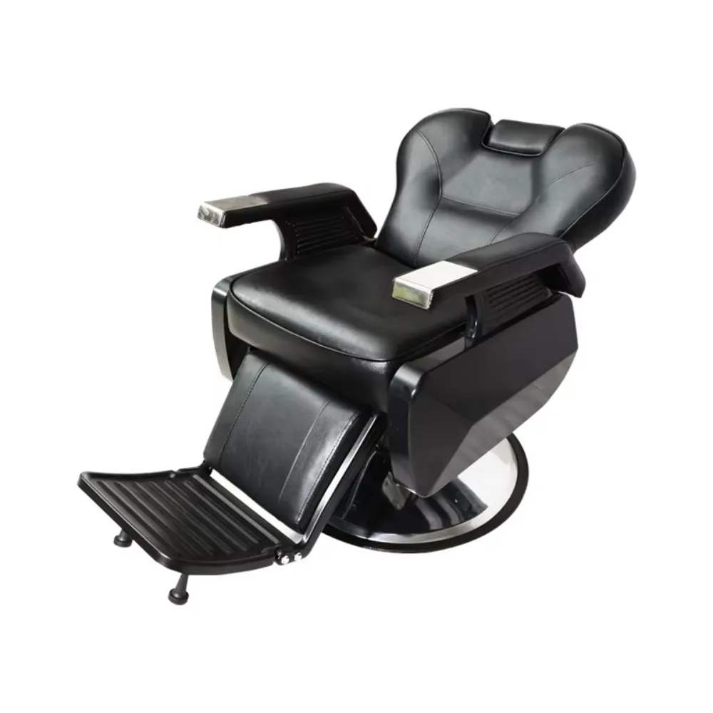 Commercial Hair Salon Barber Chair Light Luxury Metal Lifting Rotatable Armrests Can Be Laid Flat