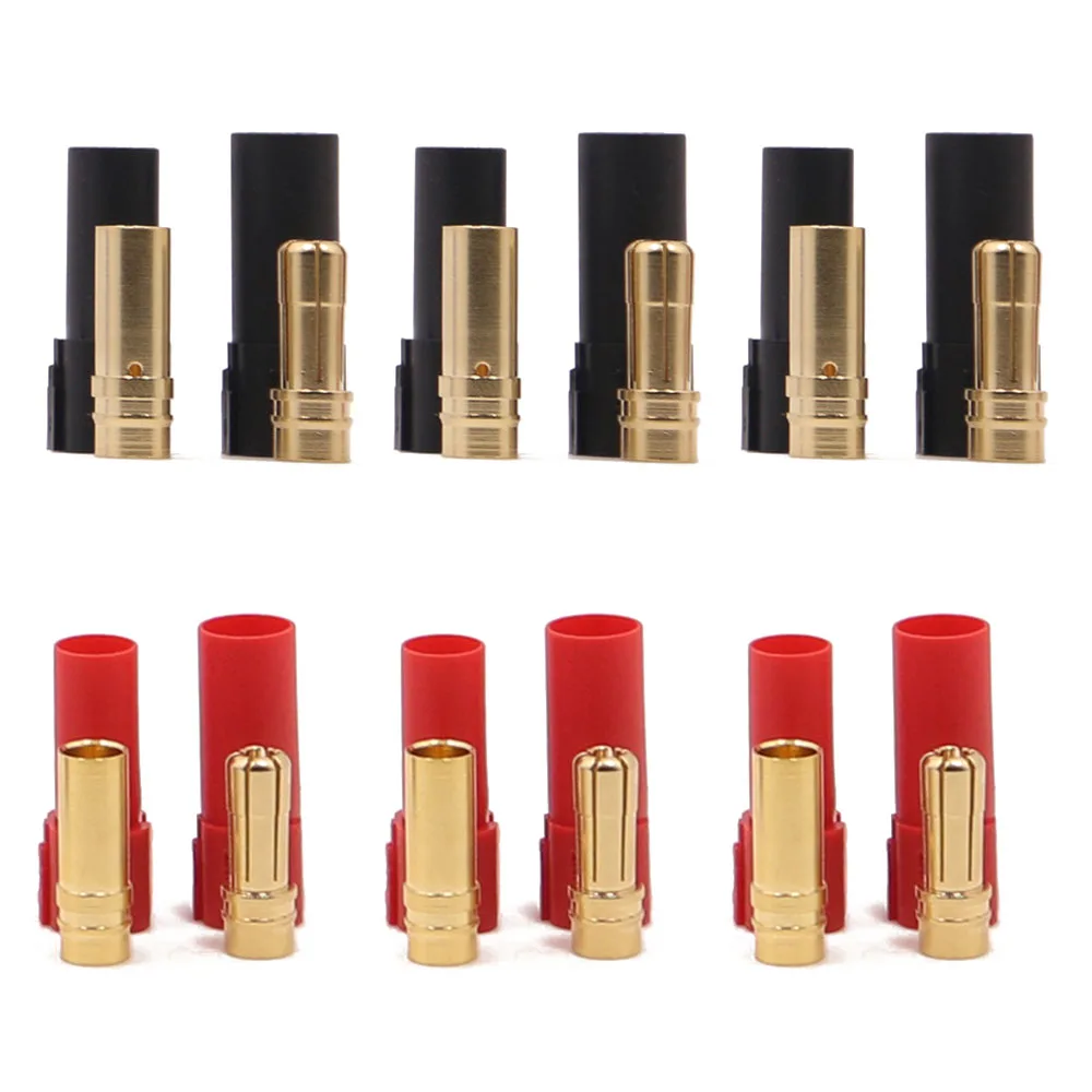 

6Pairs XT150 Connector Adapter Plug 6mm Brass Gold Plated 12Pcs Male+Female Plug 120A High Current Connector for RC LiPo Battery