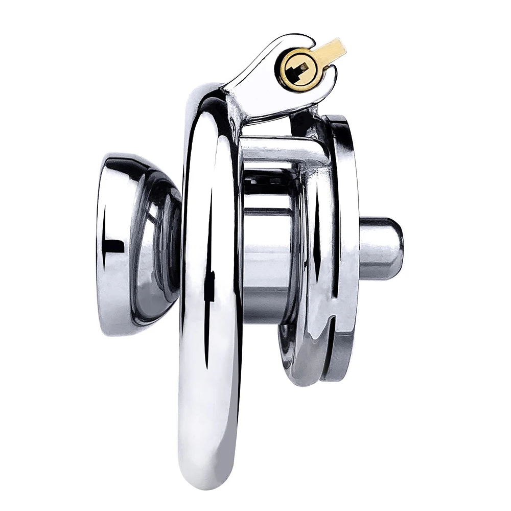 FRRK Flat Chastity Cage with Metal Urethral Catheter for Couple K01 Penis Rings Bondage Cock Lock Femboy BDSM Toy Adult Sex Shop