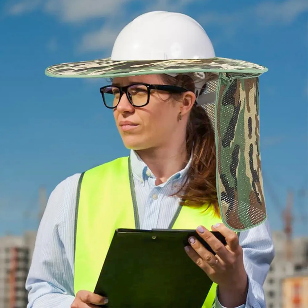 Wide Brim Hard Hat Visor Sun Shade Neck Shield Neck Protector Hard Hat Sun Shield Safety Cap Hat Accessories Sun Protection