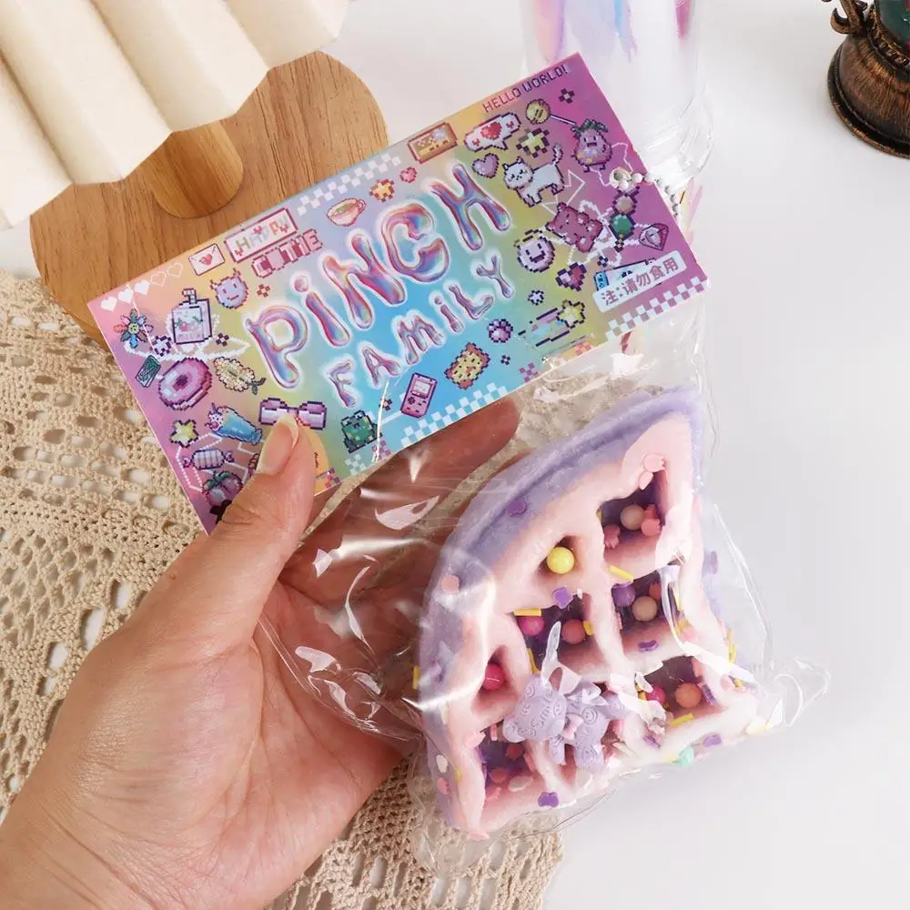 Elegante pata de gato pata de gato brinquedo de recuperação lenta mini comida espremer waffles brinquedo dos desenhos animados engraçado waffles lento rebote brinquedo crianças presente