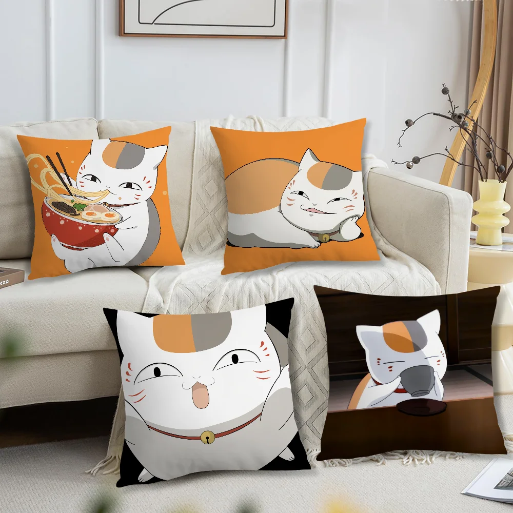 Cartoon N-Nyanko S-Sensei Natsume's Book of Friends  cushion cover Accessories Square Cushion Room Bedroom Headboard Sofa Living