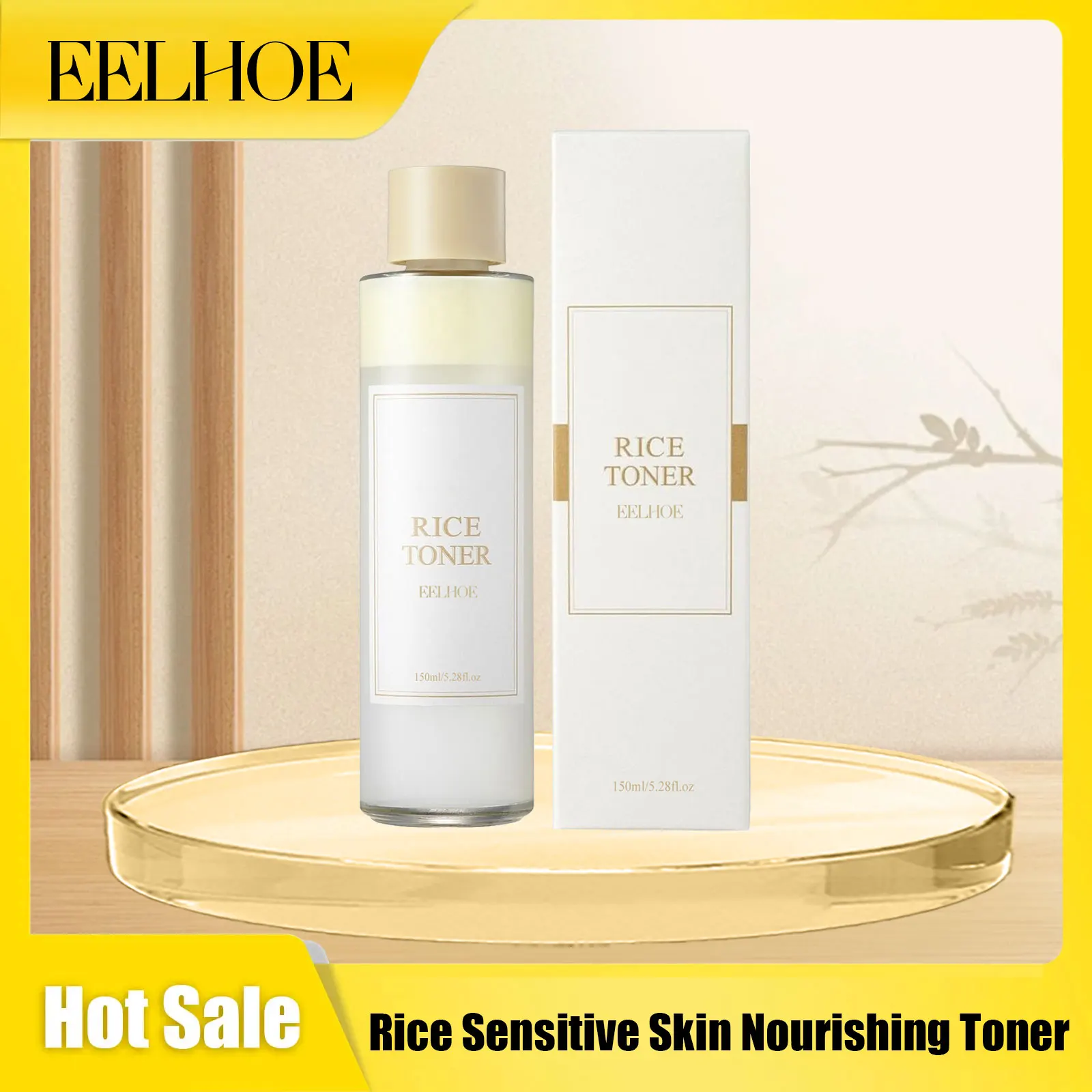 

Eelhoe Rice Sensitive Facial Nourishing Toner Firming Anti A-ging Reduce Fine Lines Oil Control Shrink Pore Face Smoothing Toner