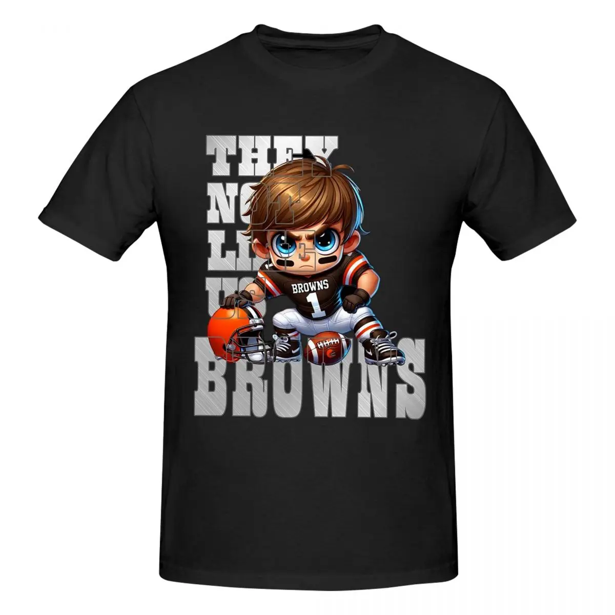 Cleveland Browns Graphic They Not Like Us Men T-Shirt Classic Plus Size T Shirts Men's Round Neck Cotton Tees Short Summer Male