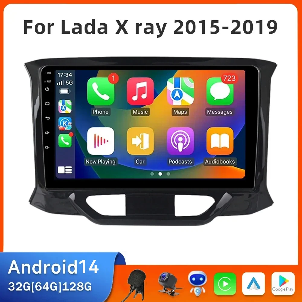 2Din Android 14 Carplay Car Radio For LADA Xray X ray 2015 2016-2019 multimedia player GPS Navigation 2din Stereo 8Core 6G+128G