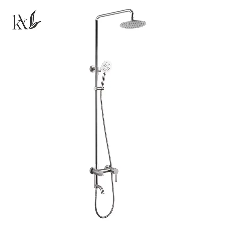 

Contemporary Single Handle Stainless Steel Soft Rain Shower Faucet Set